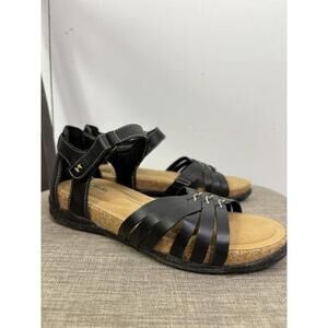 Clarks Shoes Womens 7.5 Roseville Cove Sandals Ankle Strap Open Toe Leather New